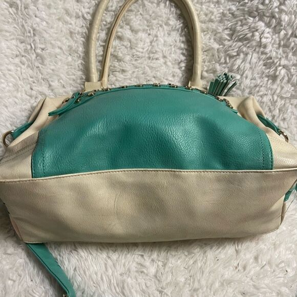 Revolution Couture synthetic leather Teal &Cream Handbag shoulder/crossbody.bag. - Picture 7 of 12